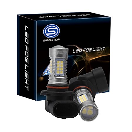 Smautop 9005 HB3 LED Fog Lights Bulb Extremely bright 120W New Virsion Bulb 6000K White Replacement DRL Extremely Brighter DC 12V-24V Pack of 2 - 2 Yr Warranty