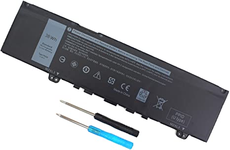 F62G0 Battery for Dell Inspiron 13 7373 I7373 7370 7380 5370 7386 P83G P83G001 P83G002 P87G P87G001 Vostro 13 5370 D1525S R1605S Series F62GO RPJC3 0RPJC3 39DY5 039DY5 38WH 11.4V