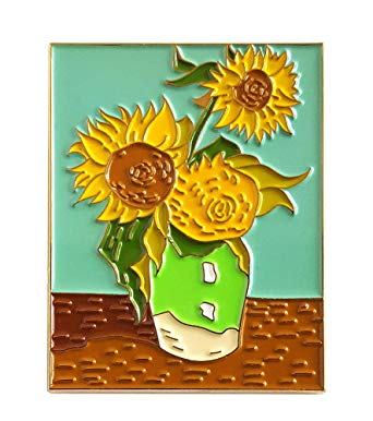 Pinsanity Van Gogh Sunflowers Painting Enamel Lapel Pin