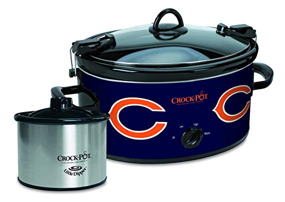 Crock-Pot Chicago Bears NFL Cook & Carry Slow Cooker with Bonus 16-ounce Little Dipper Food Warmer