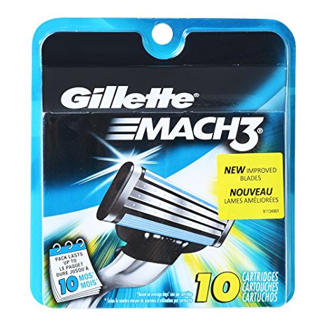 Gillette Mach3 Men's Razor Blade Refills, 10 Count (packaging may vary), Mens Razors / Blades