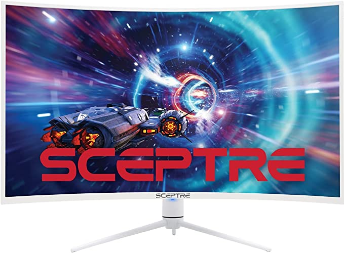 Sceptre Curved 40" Class 16:9 QHD 2560x1440 Gaming Display DisplayPort up to 165Hz AMD FreeSync Premium HDR400, 1ms MPRT 3000R Height Adjustable Nebula Series White 2021 (C408B-QWN168W)