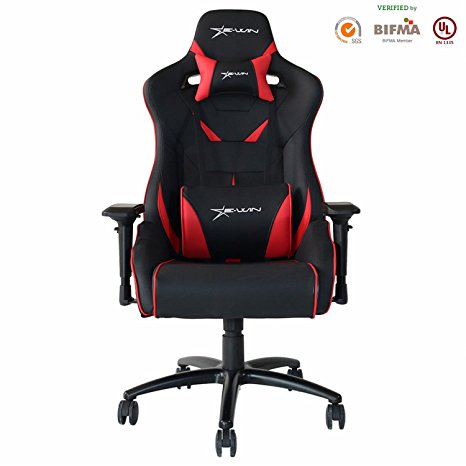 E-WIN Large Size High Back Computer Gaming Office Chair With Headrest and Lumbar Support, Ergonomic designs Extremely Durable PU Leather Steel Frame Racing Chair