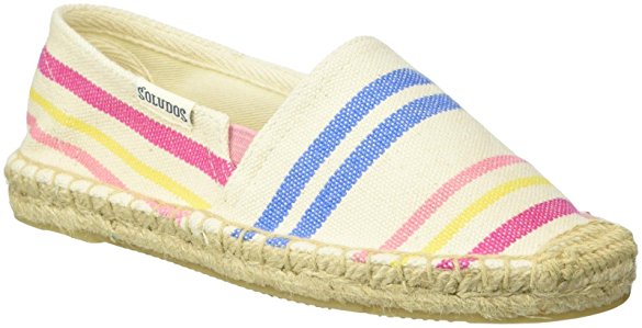 Soludos Unisex Original Candy Strip Pull-on Sandal, White Multi, Little Kid