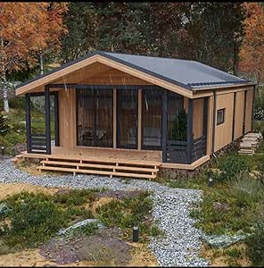 Tiny house Modern Prefab Modular luxury modern prefab villa Mobile Vacation Tiny Steel Home -20 Feet prefabricated tiny house with balcony kitchen bathroom bedroom mobile home eco friendly house