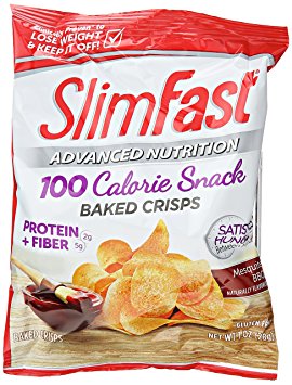 Slim Fast Advanced Nutrition 100 Calorie Snacks, Baked Crisps, Mesquite BBQ, 5 Count