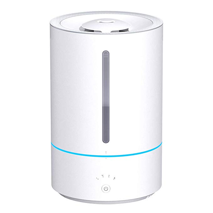 Homasy 5L Humidifiers, 2 in 1 Ultrasonic Cool Mist Humidifier 40 Hours Working Time for Baby Bedroom, Top Refilling Design Vaporizer Humidifying Unit with Whisper-Quiet, Auto Shut-Off