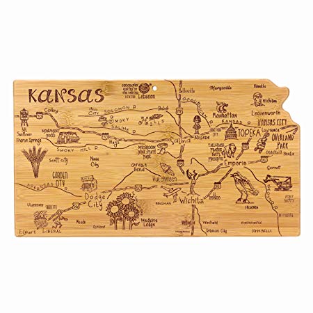 Totally Bamboo Kansas State Destination Bamboo Serving and Cutting Board