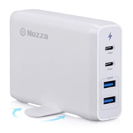 Nozza 75W Laptop PD USB Type C Travel Charger，Adapter Desktop Charging Station Compatible with MacBook Air,MacBook Pro,Nintendo Switch,iPhone,Galaxy, Pixel and More