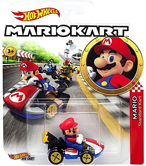 Hot Wheels Mario Kart Character Car Diecast 1:64 Scale - Mario