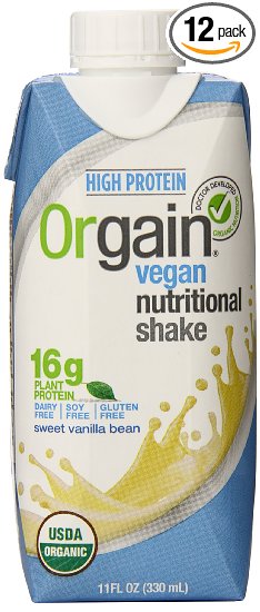 Orgain Vegan Nutritional Shake, Sweet Vanilla Bean, 11 Ounce (Pack of 12)