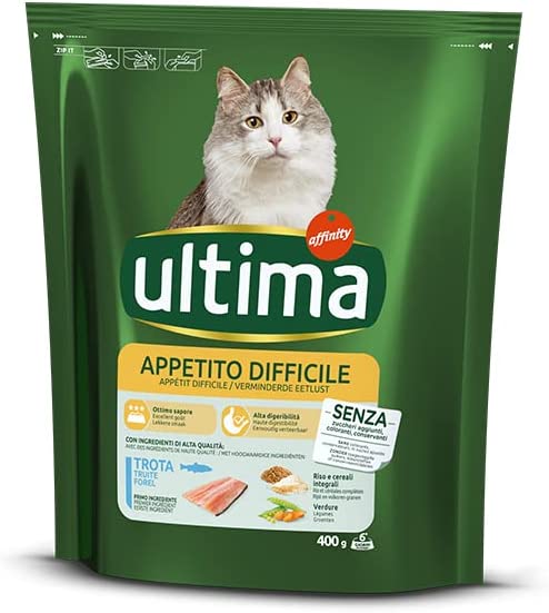 Ultima Cibo per Gatti Appetito Difficile con Trota, 400 g