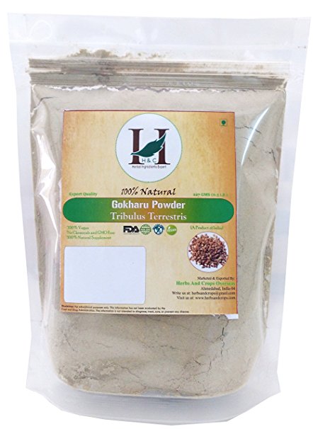 100% Natural Organically Grown Tribulus Terrestris Powder / Gokharu Powder / Gokshura Powder - 227 gms / 1/2 LB Pound / 08 Oz - Promotes Overall Health - GMO and GLUTEN FREE