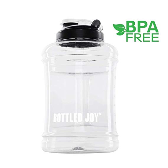 BOTTLED JOY Water Bottle, 2.5L Large Water Jug BPA Free Plastic Sports Water Bottle with Handle Large Capacity and Leakproof Durable Drinking Bottle for Women Men Fitness Camping Bicycle Hiking