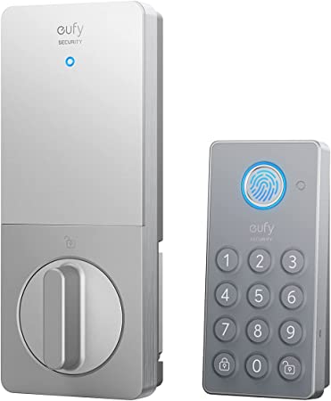 eufy Security E260 Retrofit Smart Lock Wireless Keypad, Fits Your Existing Deadbolt, Fingerprint Keyless Entry Door Lock, Built-in Wi-Fi, App Remote Control, Bluetooth Electronic Lock, IP65 waterproof