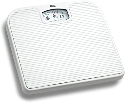 ADE BM707 Mechanical Bodyweight Scale. Precise up to 120kg. Classic Retró Design,Sturdy structure. ABS Plastic and stainless steel. White.