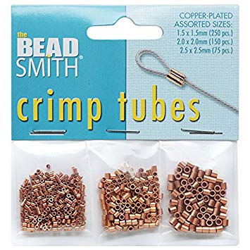 Beadsmith 3 Size Variety Pack Copper Jewelry Crimp Tube Beads (475 Total)