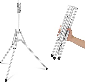 Neewer Light Stand All Metal with 180° Reversible Legs, 70"/178cm Portable Travel Tripod Stand 1/4" Screw & 5/8" Stud for Indoor Outdoor Photography Speedlite Strobe Ring Light Softbox, ST178R, White