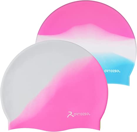 arteesol Swim Cap for Kids Children Boys and Girls Aged 5-12, Comfortable Fit for Long Hair and Short Hair