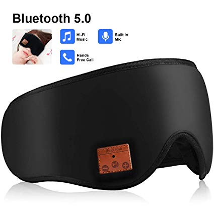 ÁTOMO OLA Sleep Headphone Bluetooth Sleeping Eye Mask, Bluetooth 5.0, Wireless Travel Sleeping Headset Handsfree Sleep Eye Shades Built-in Microphone Lightweight Washable