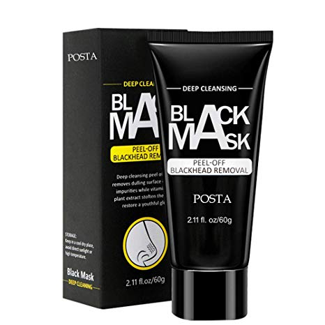 POSTA Blackhead Remover Mask, Peel Off Blackhead Mask, Deep Cleansing Black Mask, Activated Charcoal Black Mask for All Skin Types Deep Cleansing Pore & Acne