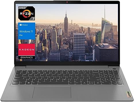 LENOVO IdeaPad 3 Laptop, 15.6" FHD Screen, AMD Ryzen 7 5700U (Beat i7-1160G7), 20GB RAM, 1TB SSD, Webcam, HDMI, Wi-Fi, Windows 11 Pro, Grey