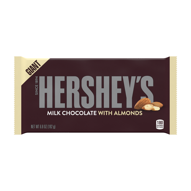 Hershey's, Milk Chocolate with Almonds Giant Candy Bar, 6.8 Oz.