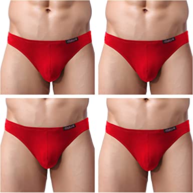 Men's Underwear Bikini Briefs Low Rise Thong Underwear 4 Pack Microfiber Brief