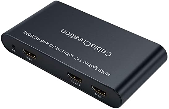 HDMI Splitter Adapter, CableCreation Ultra HD 4Kx2K HDMI Box 1 in 2 Out HDMI Switch Hub for 3D Support, PS4/PS3, Xbox One, Blu-ray Player, Roku, Apple TV