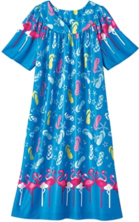 AmeriMark Lounger House Dress with Pockets for Women Muu Muu Nightgown