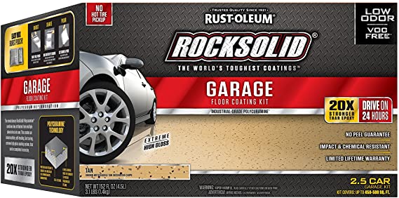 Rust-Oleum 293515 RockSolid Polycuramine 2.5 Car Garage Floor Kit, Tan