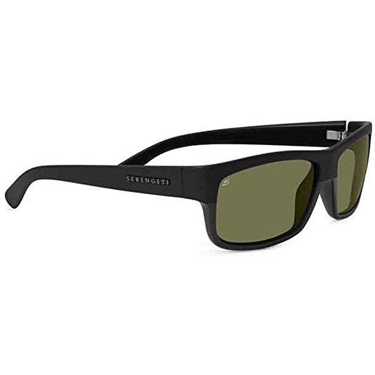 Serengeti Adult Martino Polarized Sunglasses, Shiny/Matte Black, 555nm, One Size