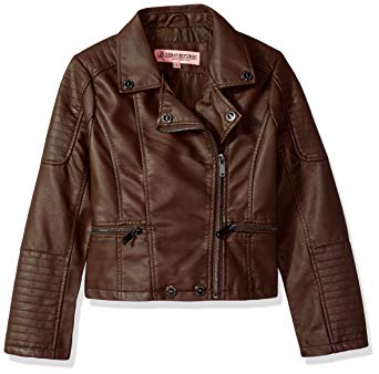 Urban Republic Big Girls' Faux Leather Jacket, Light Espresso 5803ALS, 16