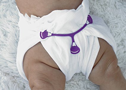 [3-Pack] Snappi Cloth Diaper Clips | Replaces Diaper Pins | Use with Cloth Prefolds and Cloth Flatfolds (Girl)