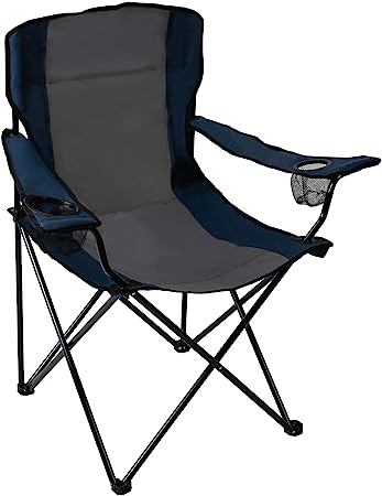 Pacific Pass Lightweight Quad Chair Cup Holder Easy Carry Foldable Fishing Chair with Carry Bag
