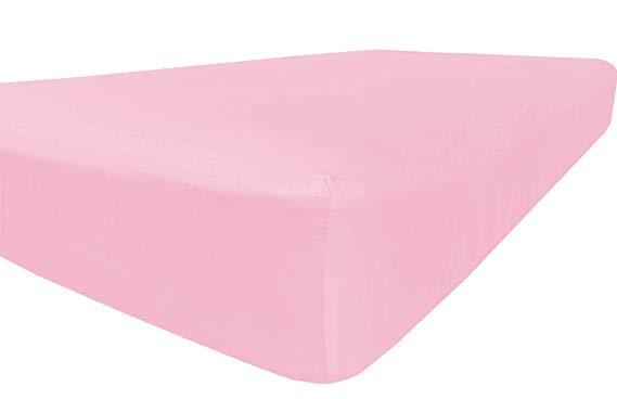 American Pillowcase Twin Size Fitted Sheet Only - 300 Thread Count 100% Long Staple Cotton - Pieces Sold Separately for Set Guarantee (Pink)
