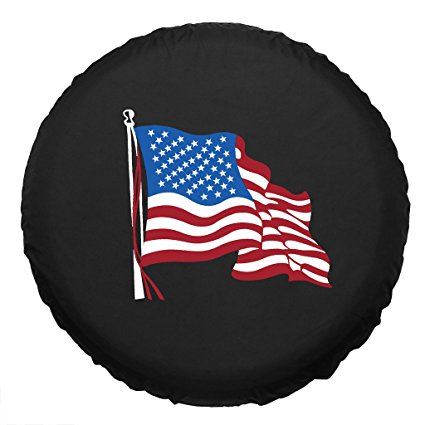 Moonet American Flag Spare Car Tire Cover Jeep RV Truck SUV Camper Wheel Care R15(75cm/29.52inch)