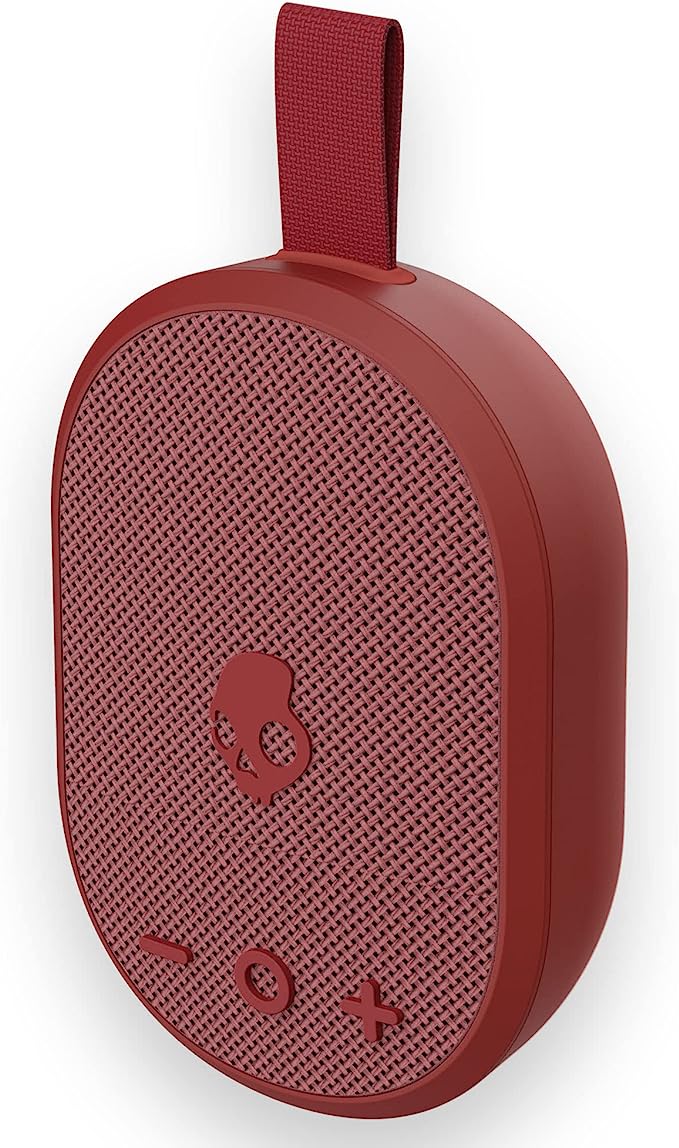 Skullcandy Ounce Wireless Bluetooth Speaker - IPX7 Waterproof Mini Portable Speaker with 16 Hour Battery, Downward Firing Passive Radiator, and Ballistic Nylon Carry Strap (Red)