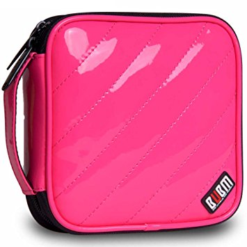 32 Capacity Pu Leather Cover CD / DVD Wallet, Various Colors - Rose