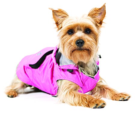 Canada Pooch Pacific Poncho Rain Coat, Size 18 W, Pink, dog coat