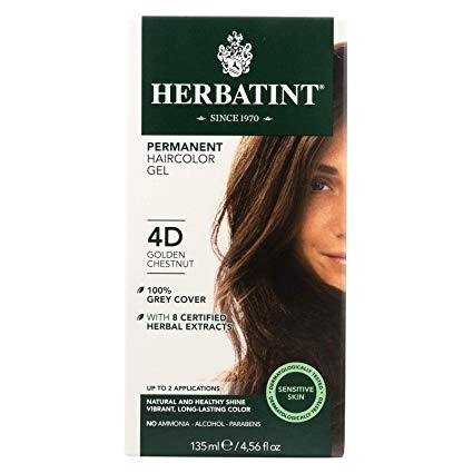 Herbatint Permanent Herbal Haircolour Gel 4D Golden Chestnut - 135 ml - No ammonia and no Parabens