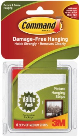 Command Medium Picture-Hanging Strips White 6-Strip