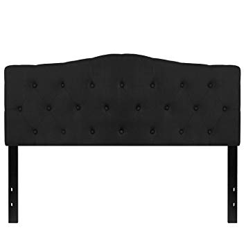 Flash Furniture Cambridge Tufted Upholstered Queen Size Headboard in Black Fabric