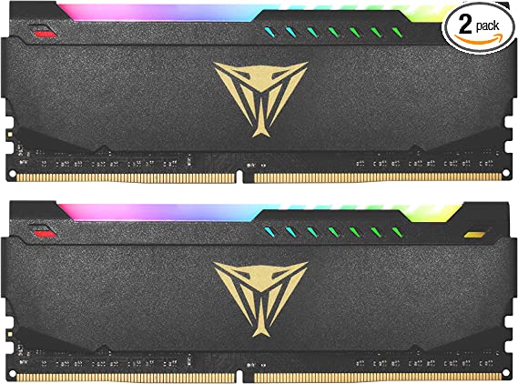 Patriot Viper Steel RGB DDR4 RAM 32GB (2X16GB) 3200MHz CL16 UDIMM Desktop Gaming Memory Kit - PVSR432G320C6K