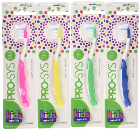 PRO-SYS® Kids Toothbrush - Ages 2-5, Pack of 4.