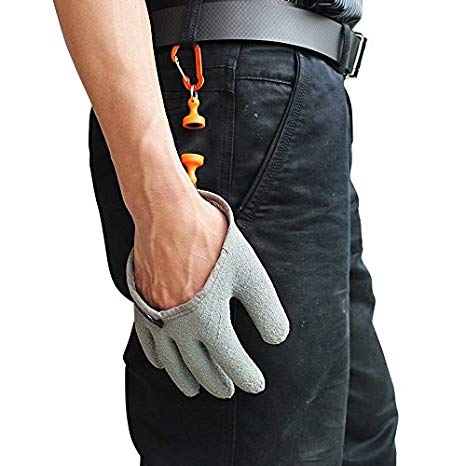 Inf-way Fishing Glove with Magnet Release, Fisherman Professional Catch Fish Gloves Cut&Puncture Resistant with Magnetic Hooks Hunting Glove 1pcs