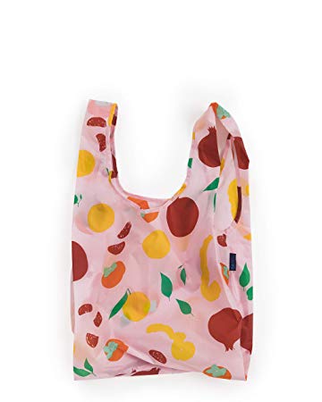 BAGGU Standard Reusable Shopping Bag, Eco-friendly Ripstop Nylon Foldable Grocery Tote, Autumn Fruit