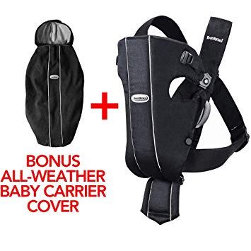 BABYBJORN Baby Carrier Original - Black Cotton (Includes All-Weather Cover)