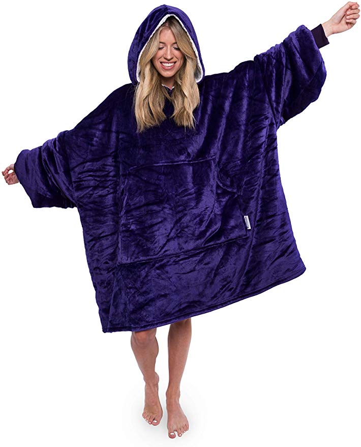 Upmark Hooded Blanket Sweatshirt, Warm, Comfortable, One Size Fits All, Sherpa, Throw Blanket with Sleeves, Huge Pocket