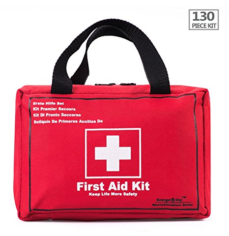 First Aid Only All-purpose First Aid Kit,130 -Piece Kit,Be Prepared For Office,Home,Car,School,Emergency,Survival,Camping,Hunting and Sports.- By EnergeticSky™